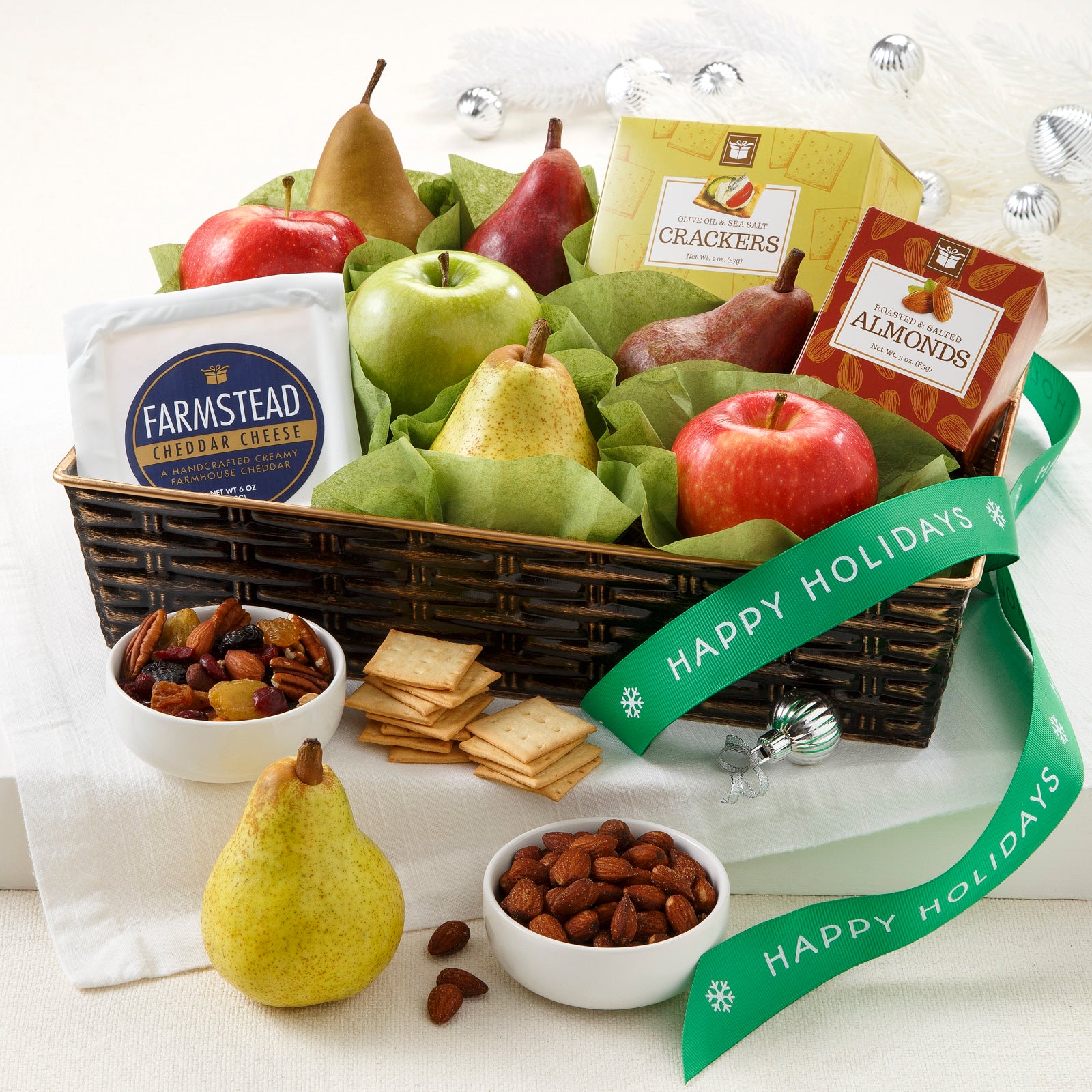 Fresh Fruit Basket with Ribbon - Fruit Baskets