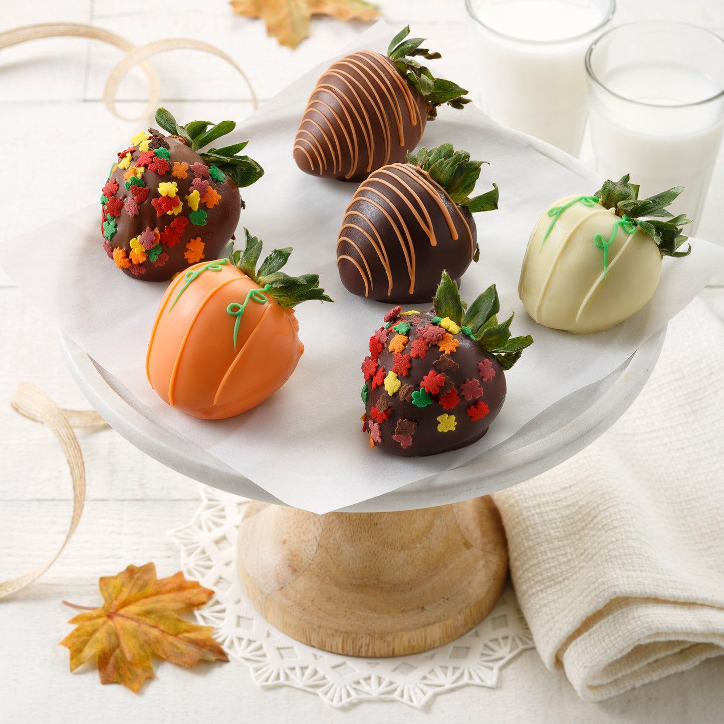 Fall Half Dozen Belgian Chocolate Strawberries