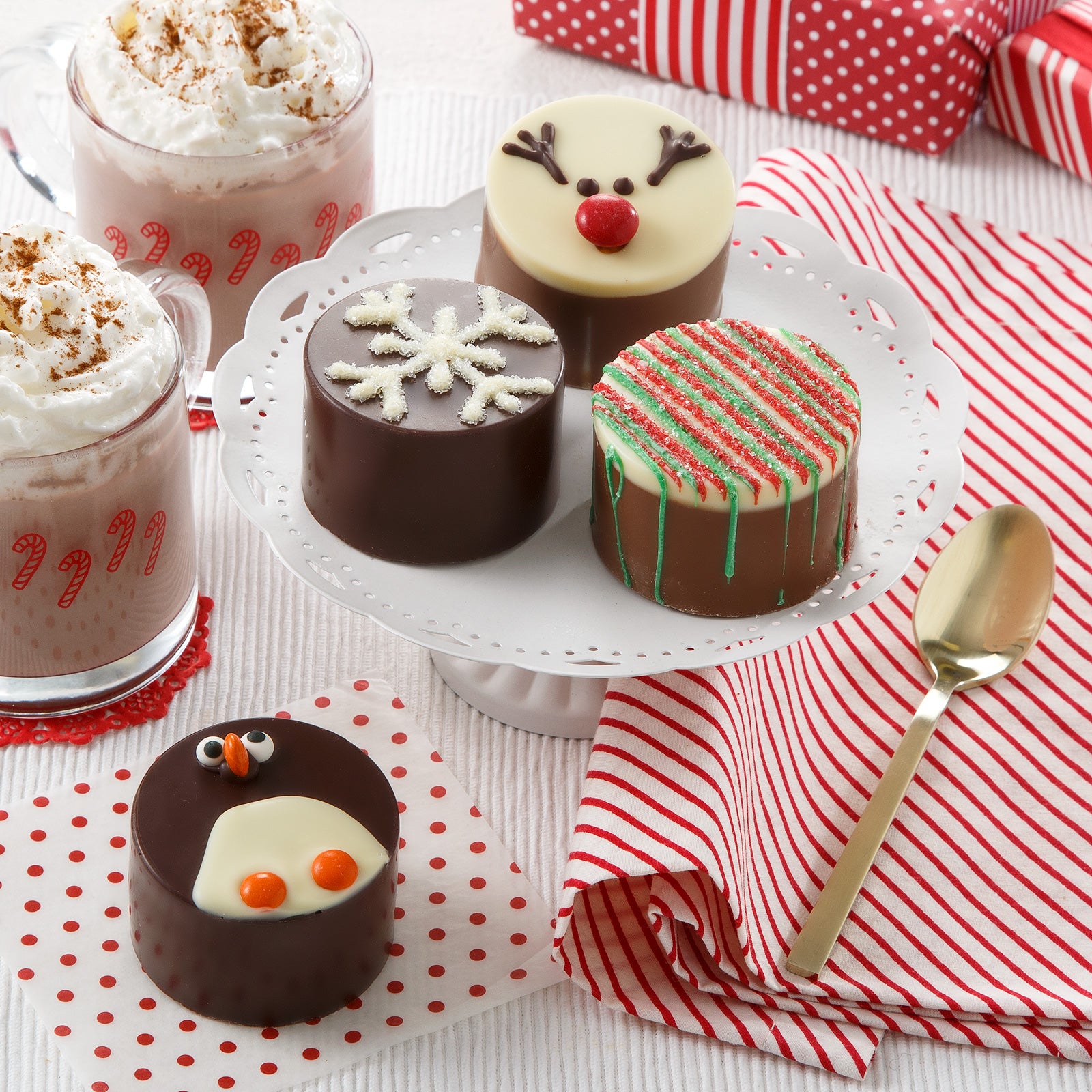 Holiday 4 Cocoa Bombs - Penguin, Snowflake, Reindeer & Drizzle