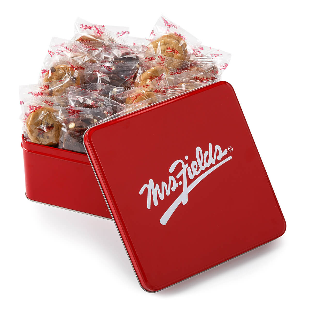 Mrs. Fields 72 Nibblers Bite-Sized Cookies Signature Tin