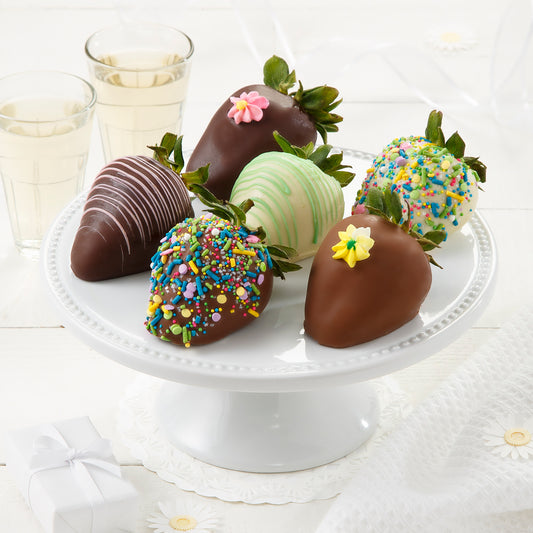 Half Dozen Flower Belgian Chocolate Strawberries