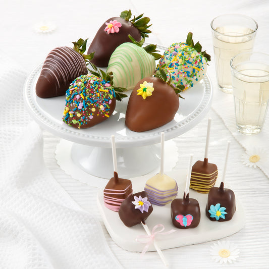 Belgian Chocolate Flower Berries & Mini Cheesecake Pop